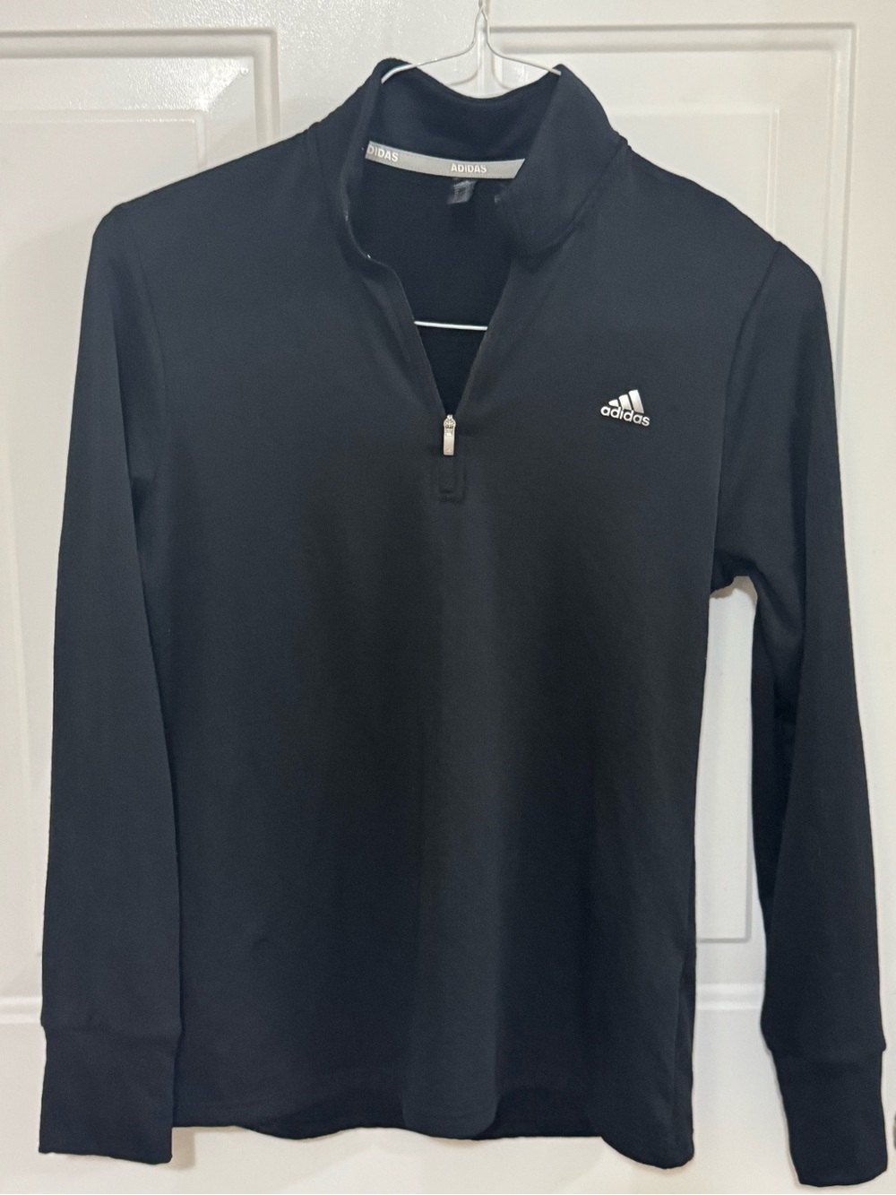 Adidas Black Long Sleeve Pullover textured waffle temperature control knit